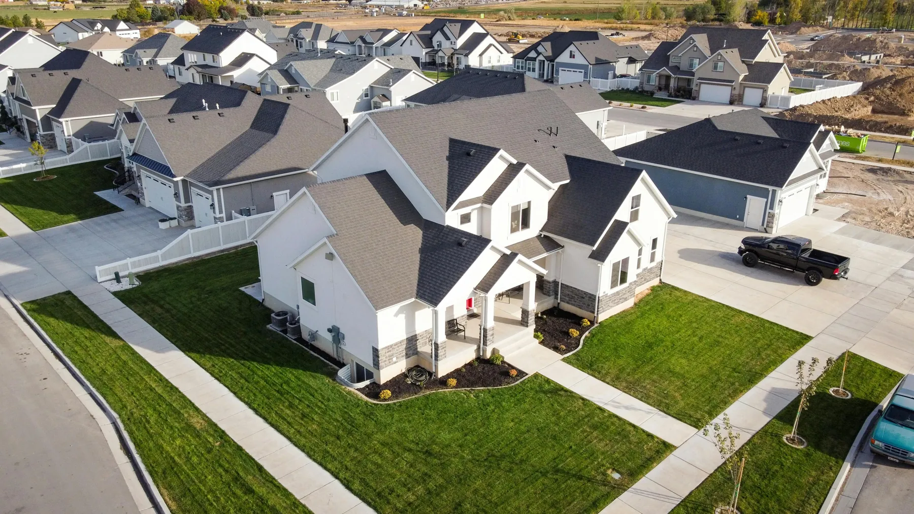 Illustrative Utah-area residential neighborhood aerial