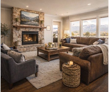 Lounge area with mountain view
